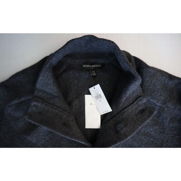 Banana Republic 767990 Men Sz XL Charcoal Gray Cozy Midweight Sweater Jacket - Picture 6 of 8